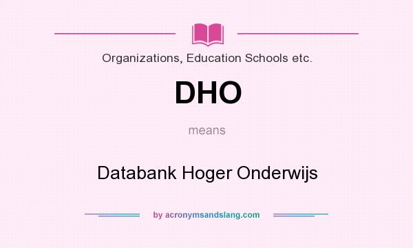 What does DHO mean? It stands for Databank Hoger Onderwijs