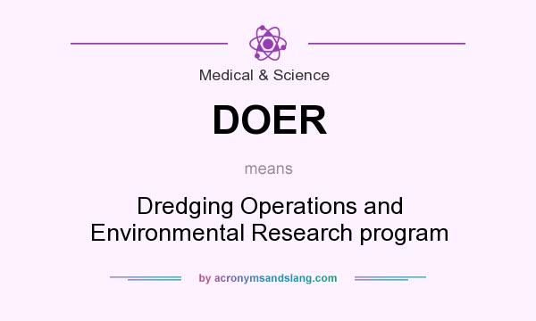 What does DOER mean? It stands for Dredging Operations and Environmental Research program