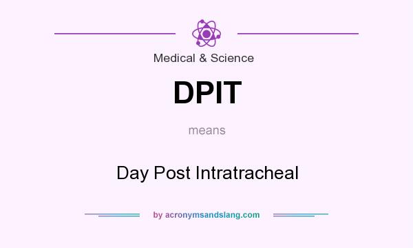 What does DPIT mean? It stands for Day Post Intratracheal