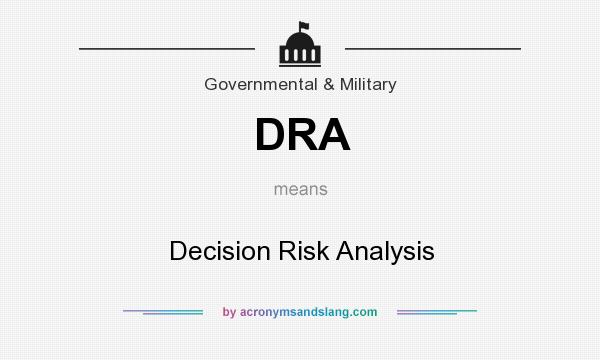 What does DRA mean? It stands for Decision Risk Analysis