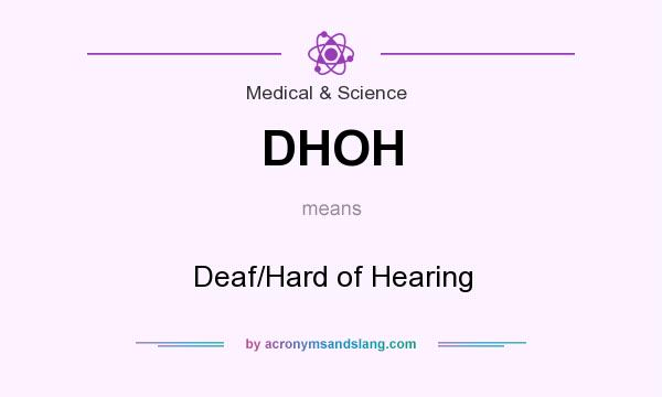What does DHOH mean? It stands for Deaf/Hard of Hearing
