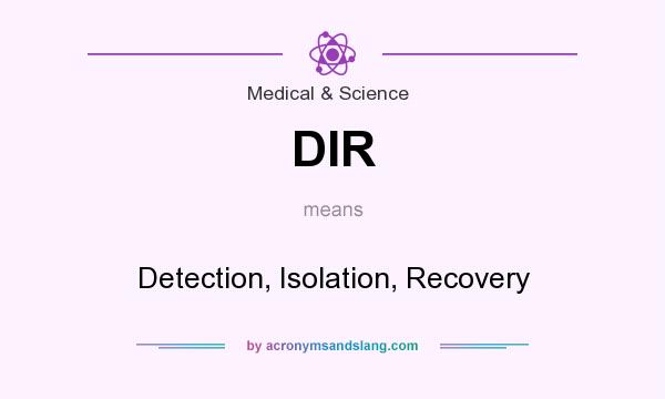 What does DIR mean? It stands for Detection, Isolation, Recovery