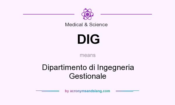 What does DIG mean? It stands for Dipartimento di Ingegneria Gestionale