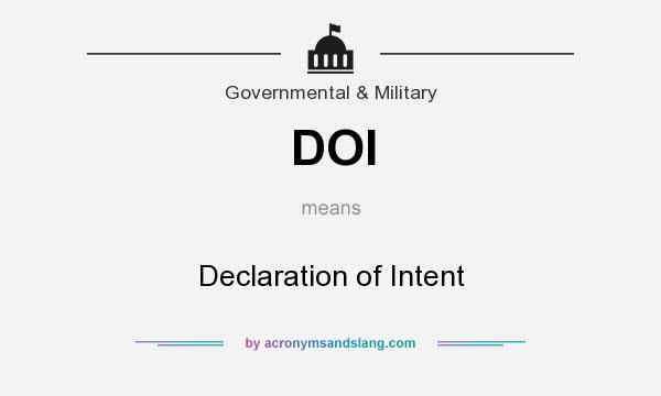 What does DOI mean? It stands for Declaration of Intent