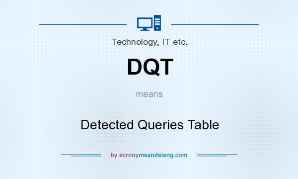 What does DQT mean? It stands for Detected Queries Table
