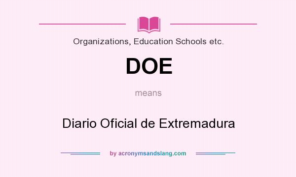 What does DOE mean? It stands for Diario Oficial de Extremadura