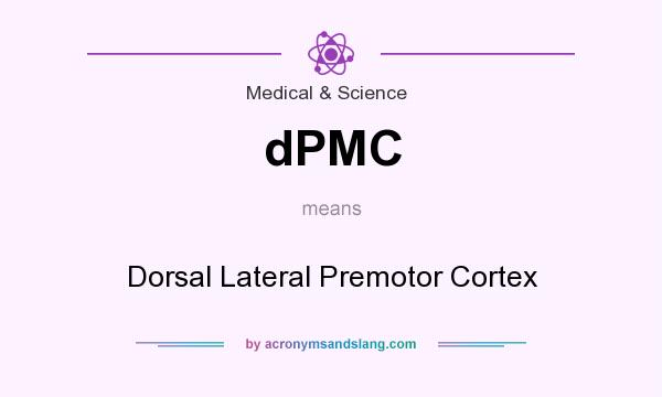 What does dPMC mean? It stands for Dorsal Lateral Premotor Cortex