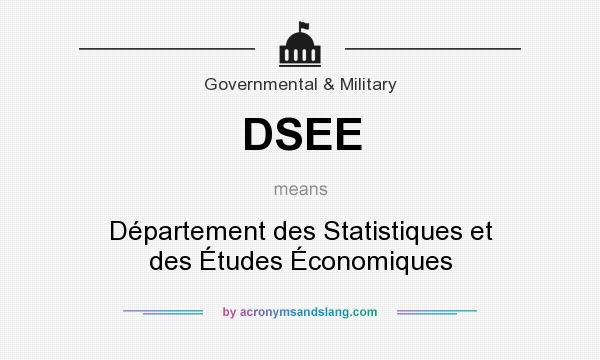 What does DSEE mean? It stands for Département des Statistiques et des Études Économiques
