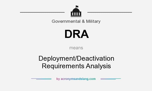What does DRA mean? It stands for Deployment/Deactivation Requirements Analysis