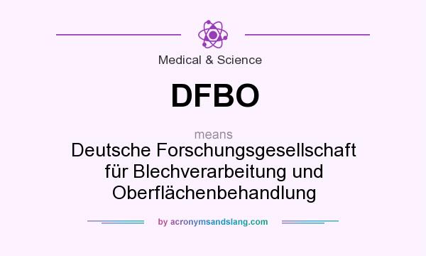 What does DFBO mean? It stands for Deutsche Forschungsgesellschaft für Blechverarbeitung und Oberflächenbehandlung