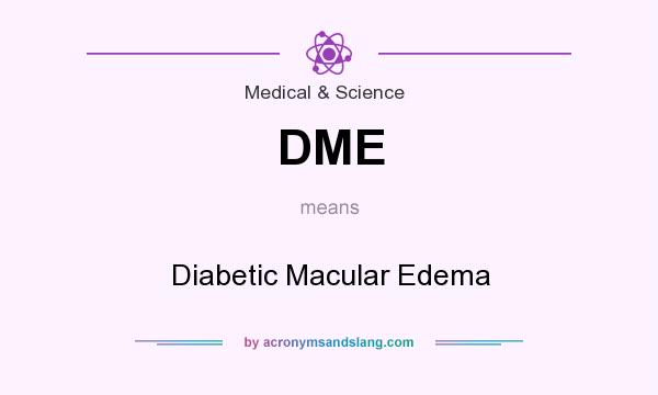 What does DME mean? It stands for Diabetic Macular Edema