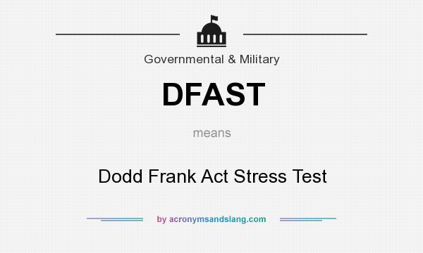 What does DFAST mean? It stands for Dodd Frank Act Stress Test