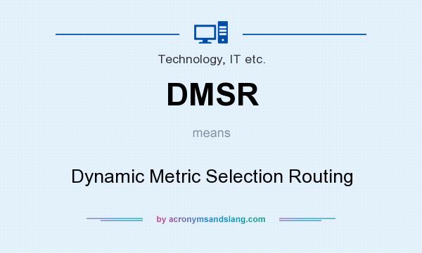 What does DMSR mean? It stands for Dynamic Metric Selection Routing