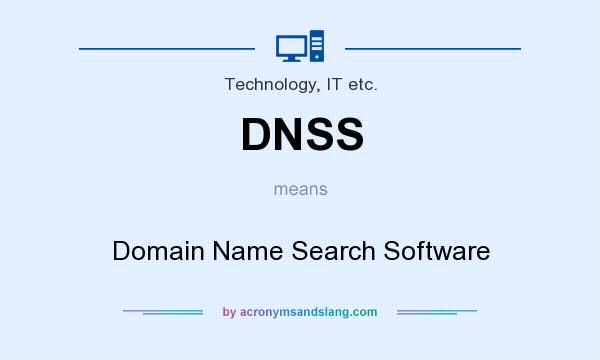 What does DNSS mean? It stands for Domain Name Search Software