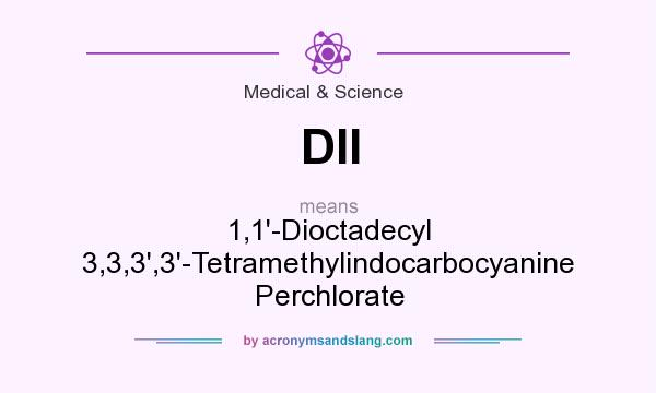 What does DII mean? It stands for 1,1`-Dioctadecyl 3,3,3`,3`-Tetramethylindocarbocyanine Perchlorate