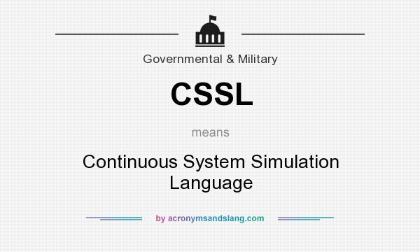 What does CSSL mean? It stands for Continuous System Simulation Language