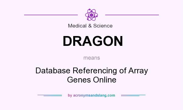 What does DRAGON mean? It stands for Database Referencing of Array Genes Online