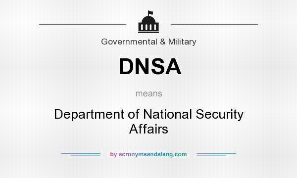 What does DNSA mean? It stands for Department of National Security Affairs