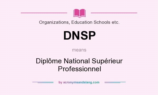 What does DNSP mean? It stands for Diplôme National Supérieur Professionnel