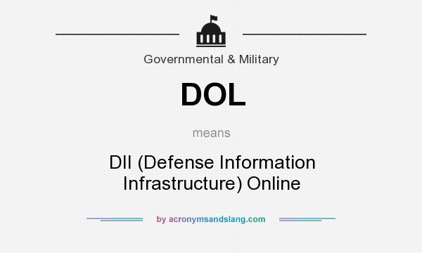 What does DOL mean? It stands for DII (Defense Information Infrastructure) Online