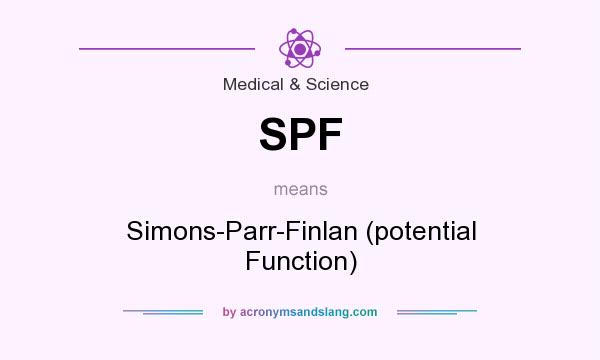 What does SPF mean? It stands for Simons-Parr-Finlan (potential Function)