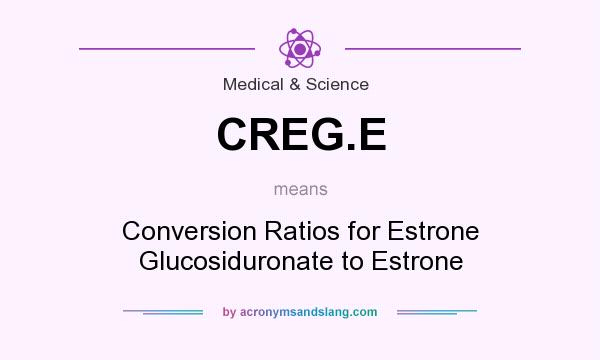 What does CREG.E mean? It stands for Conversion Ratios for Estrone Glucosiduronate to Estrone