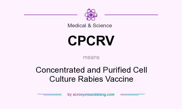 What does CPCRV mean? It stands for Concentrated and Purified Cell Culture Rabies Vaccine