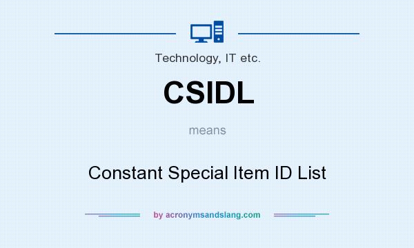 What does CSIDL mean? It stands for Constant Special Item ID List