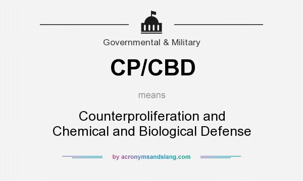 What does CP/CBD mean? It stands for Counterproliferation and Chemical and Biological Defense