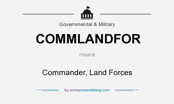 What does COMMLANDFOR mean? It stands for Commander, Land Forces