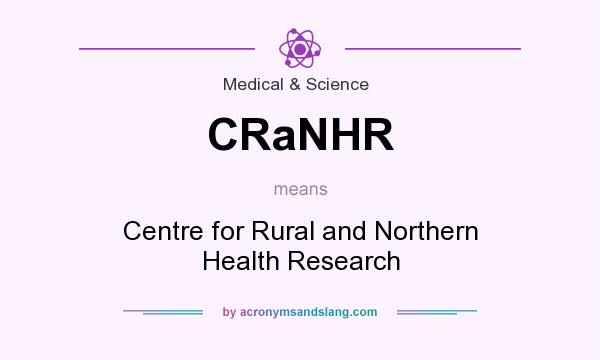 What does CRaNHR mean? It stands for Centre for Rural and Northern Health Research