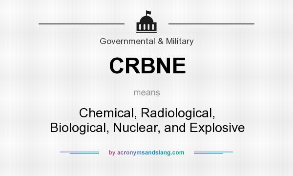 What does CRBNE mean? It stands for Chemical, Radiological, Biological, Nuclear, and Explosive