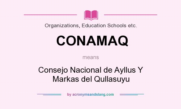 What does CONAMAQ mean? It stands for Consejo Nacional de Ayllus Y Markas del Qullasuyu