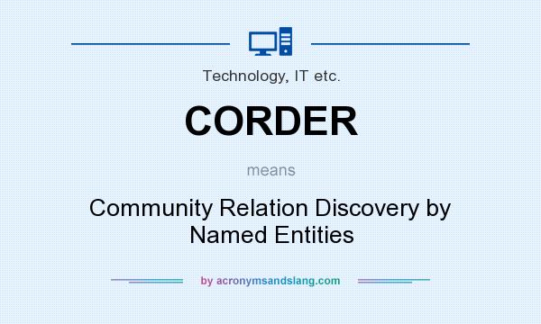 What does CORDER mean? It stands for Community Relation Discovery by Named Entities