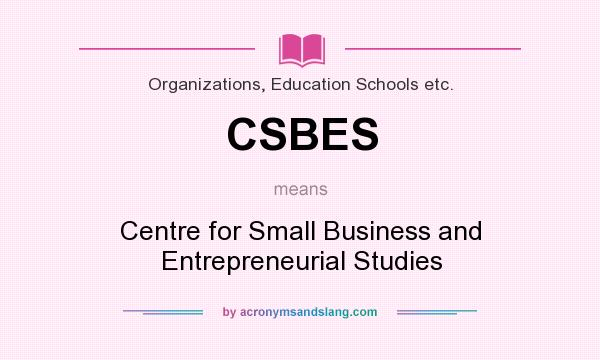 What does CSBES mean? It stands for Centre for Small Business and Entrepreneurial Studies