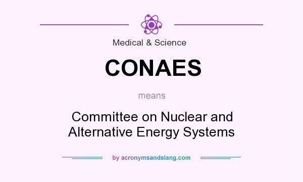 What does CONAES mean? It stands for Committee on Nuclear and Alternative Energy Systems