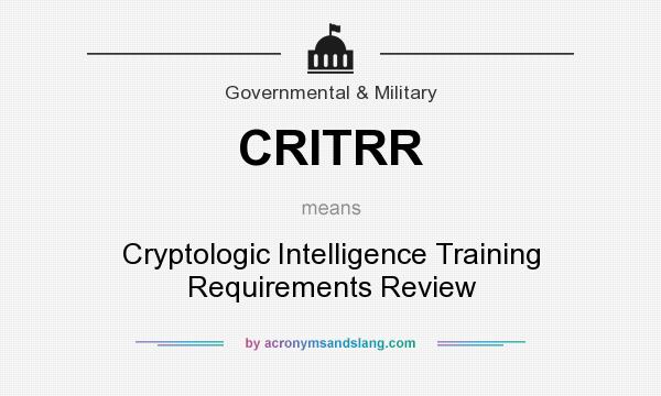 What does CRITRR mean? It stands for Cryptologic Intelligence Training Requirements Review