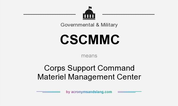 What does CSCMMC mean? It stands for Corps Support Command Materiel Management Center