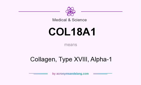 What does COL18A1 mean? It stands for Collagen, Type XVIII, Alpha-1