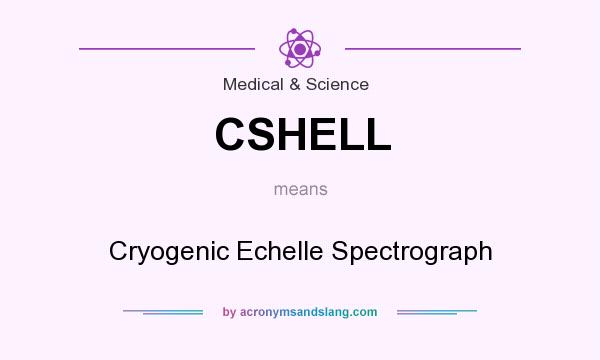 What does CSHELL mean? It stands for Cryogenic Echelle Spectrograph