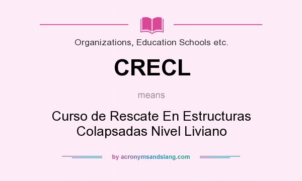 What does CRECL mean? It stands for Curso de Rescate En Estructuras Colapsadas Nivel Liviano