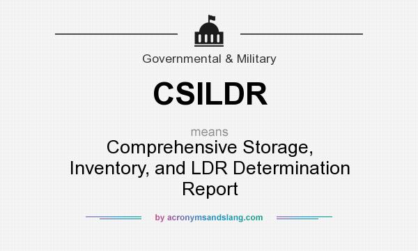 What does CSILDR mean? It stands for Comprehensive Storage, Inventory, and LDR Determination Report