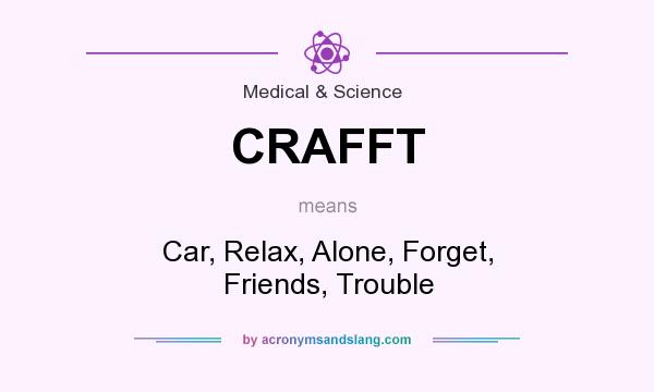 What does CRAFFT mean? It stands for Car, Relax, Alone, Forget, Friends, Trouble
