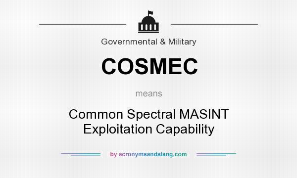What does COSMEC mean? It stands for Common Spectral MASINT Exploitation Capability