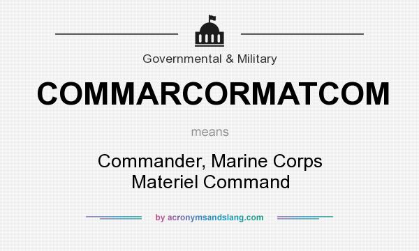 What does COMMARCORMATCOM mean? It stands for Commander, Marine Corps Materiel Command