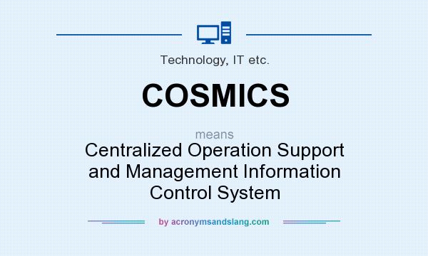 What does COSMICS mean? It stands for Centralized Operation Support and Management Information Control System