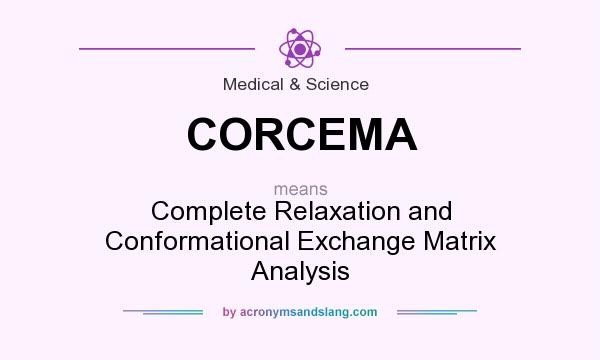 What does CORCEMA mean? It stands for Complete Relaxation and Conformational Exchange Matrix Analysis