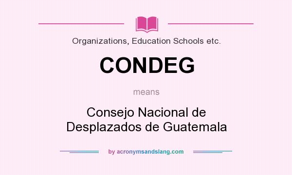What does CONDEG mean? It stands for Consejo Nacional de Desplazados de Guatemala