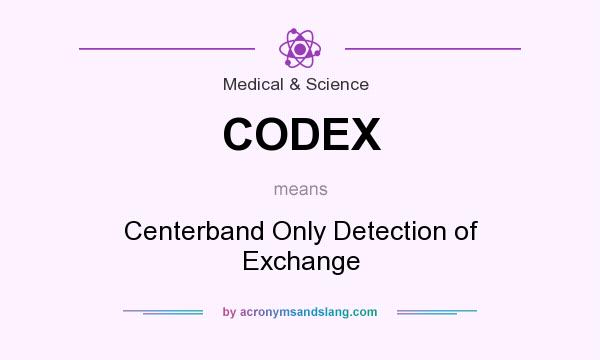 What does CODEX mean? It stands for Centerband Only Detection of Exchange