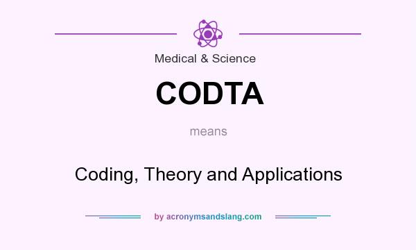 What does CODTA mean? It stands for Coding, Theory and Applications